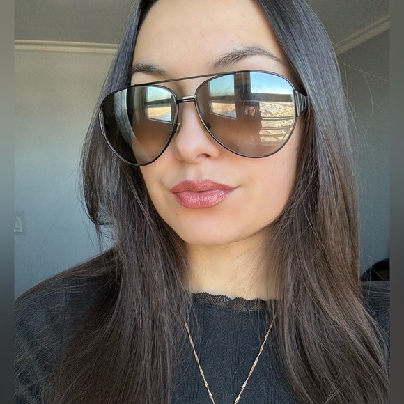 Preloved Fendi Aviator Sunglasses FF0018/S Mirrored Black Metal Womens Mens - Picture 10 of 10